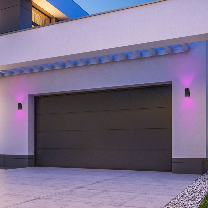 Briloner 3675-025 - Dimmbare LED-RGBW-Wandleuchte für den Außenbereich 2xLED/8,5W/230V 3000-6500K Wi-Fi Tuya IP44 schwarz