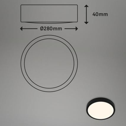 Briloner 3700-015 - LED-Deckenleuchte RUNA LED/16W/230V 3000K d 28 cm schwarz