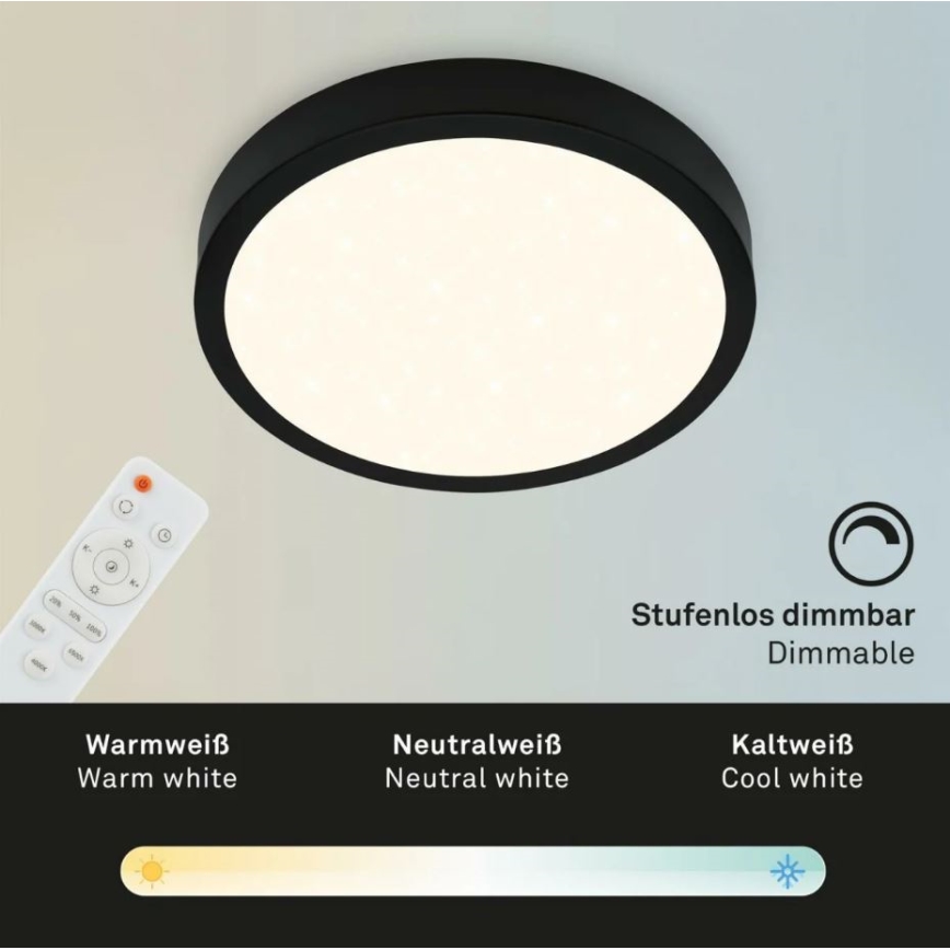Briloner 3701-015 - Dimmbare LED-Deckenleuchte RUNA LED/18W/230V 2700-6500K + Fernbedienung
