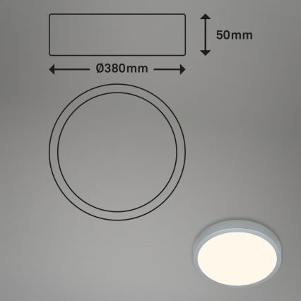 Briloner 3703-014 - LED-Deckenleuchte RUNA LED/24W/230V 3000K d 38 cm silbern