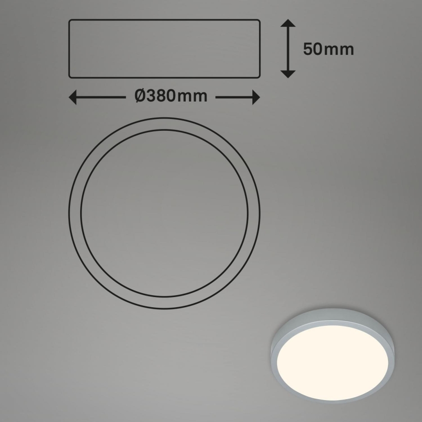 Briloner 3703-014 - LED-Deckenleuchte RUNA LED/24W/230V 3000K d 38 cm silbern