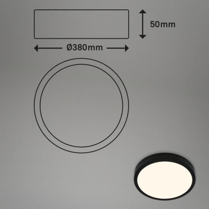 Briloner 3703-015 - LED-Deckenleuchte RUNA LED/24W/230V 3000K d 38 cm schwarz