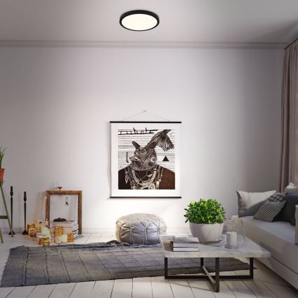 Briloner 3704-015 - Dimmbare LED-Deckenleuchte RUNA LED/22W/230V 2700-6500K schwarz + Fernbedienung