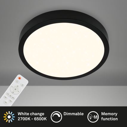 Briloner 3704-015 - Dimmbare LED-Deckenleuchte RUNA LED/22W/230V 2700-6500K schwarz + Fernbedienung