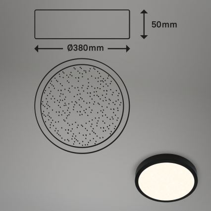 Briloner 3704-015 - Dimmbare LED-Deckenleuchte RUNA LED/22W/230V 2700-6500K schwarz + Fernbedienung