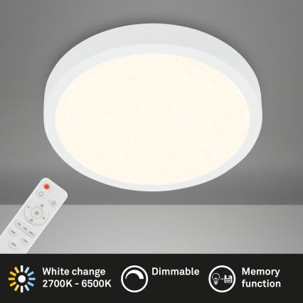 Briloner 3704-016 - Dimmbare LED-Deckenleuchte RUNA LED/22W/230V 2700-6500K weiß + Fernbedienung