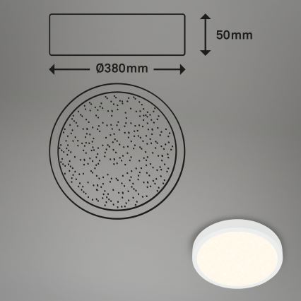 Briloner 3704-016 - Dimmbare LED-Deckenleuchte RUNA LED/22W/230V 2700-6500K weiß + Fernbedienung