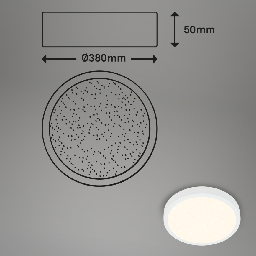Briloner 3704-016 - Dimmbare LED-Deckenleuchte RUNA LED/22W/230V 2700-6500K weiß + Fernbedienung