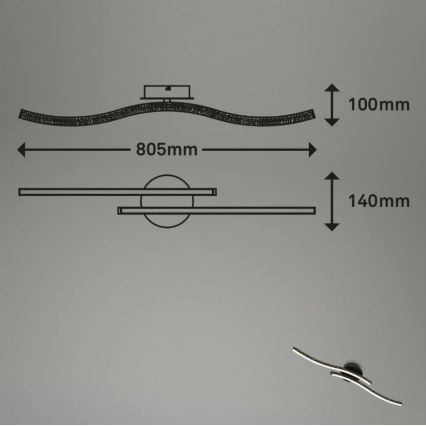 Briloner 3718-025 - LED-Aufbauleuchte REY 2xLED/6W/230V schwarz
