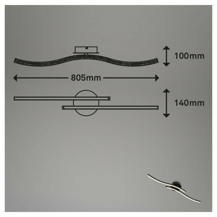 Briloner 3718-025 - LED-Aufbauleuchte REY 2xLED/6W/230V schwarz