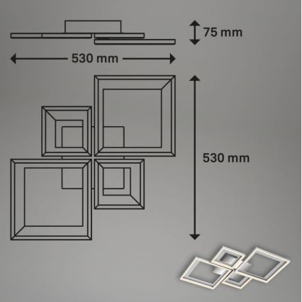 Briloner 3727-019 - Dimmbare LED-Deckenleuchte FRAME LED/38W/230V