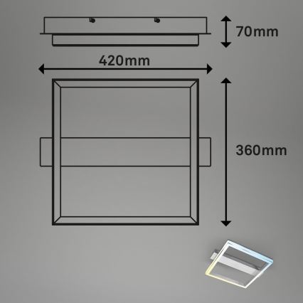 Briloner 3760-019 - LED-dimmbare Deckenleuchte FRAME LED/23W/230V 2700-6500K 42x36 cm + Fernbedienung