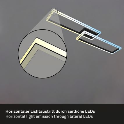 Briloner 3761015 - Dimmbare LED-Deckenleuchte LED/45W/230V 2700-6500K schwarz + Fernbedienung