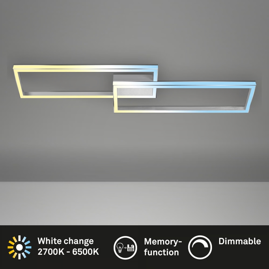 Briloner 3761019 - LED-dimmbare Deckenleuchte LED/45W/230V 2700-6500K mattchrom + Fernbedienung