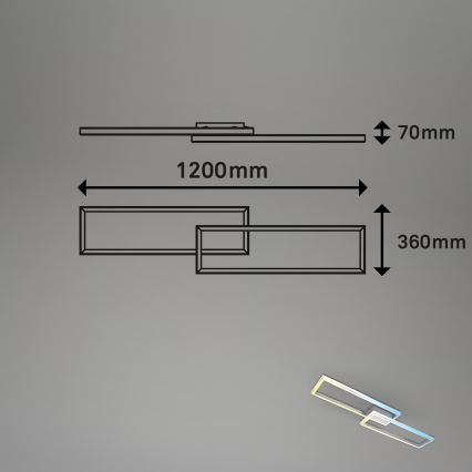 Briloner 3761019 - LED-dimmbare Deckenleuchte LED/45W/230V 2700-6500K mattchrom + Fernbedienung