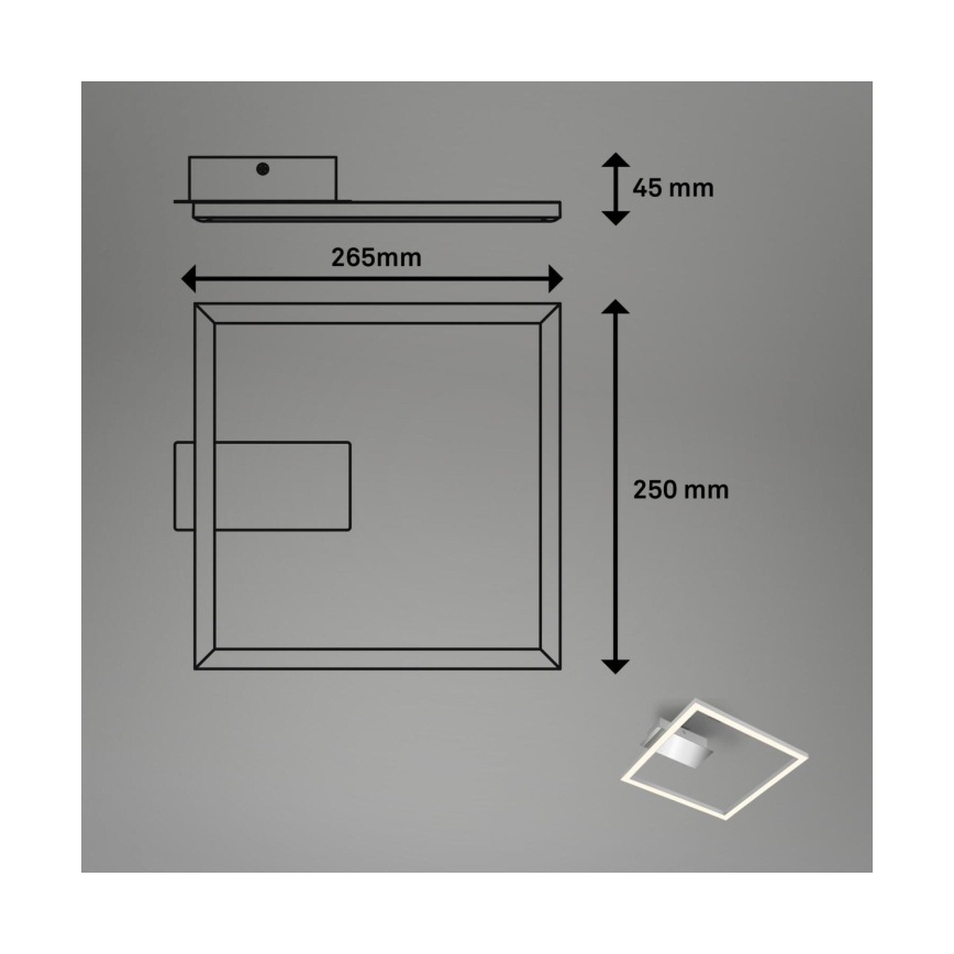 Briloner 3780-014 - LED Deckenleuchte FRAME LED/14W/230V 26,5x25 cm mattchrom