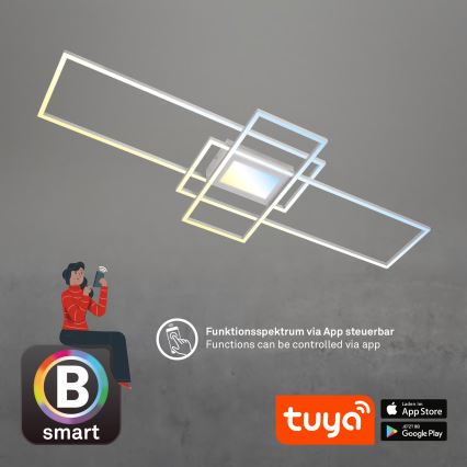 Briloner 3812019 - LED dimmbare Deckenleuchte RAM LED/56W/230V Wi-Fi Tuya 111x42 cm + Fernbedienung