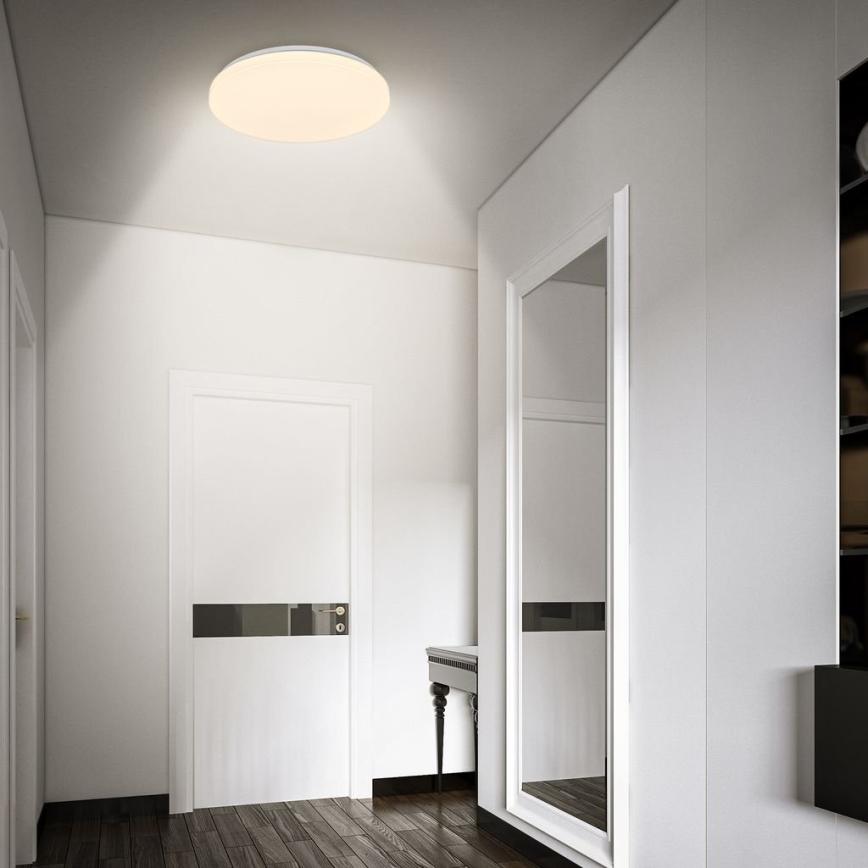 Briloner 3827-016 - LED-Deckenleuchte für Badezimmer mit Sensor WALK, 13 W/230 V, IP54, Ø 27 cm, weiß
