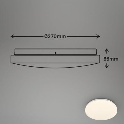 Briloner 3827-016 - LED-Deckenleuchte für Badezimmer mit Sensor WALK, 13 W/230 V, IP54, Ø 27 cm, weiß