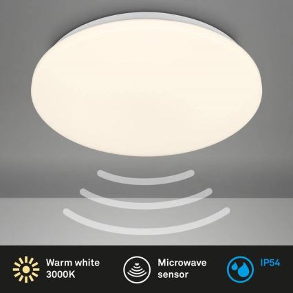 Briloner 3828-016 - LED-Badezimmer-Deckenleuchte mit Bewegungsmelder WALK LED/24W/230V IP54 Ø 35 cm weiß