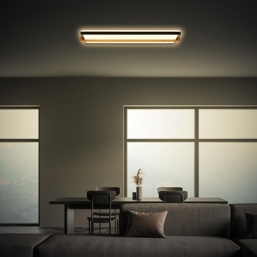 Briloner 3846015 - LED-Deckenleuchte REMSA LED/22W/230V 3000K 60,5x20 cm schwarz