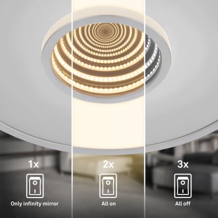 Briloner 3847014 - LED-Deckenleuchte TORO LED/18W/230V Ø 42 cm mattchrom