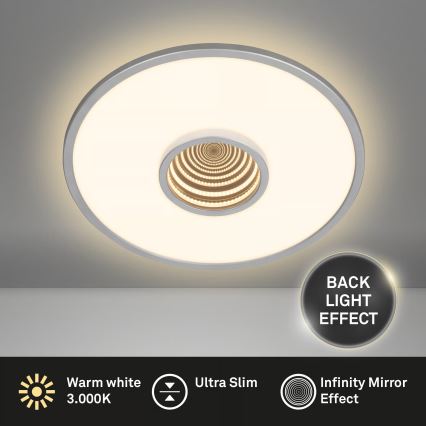 Briloner 3847014 - LED-Deckenleuchte TORO LED/18W/230V Ø 42 cm mattchrom