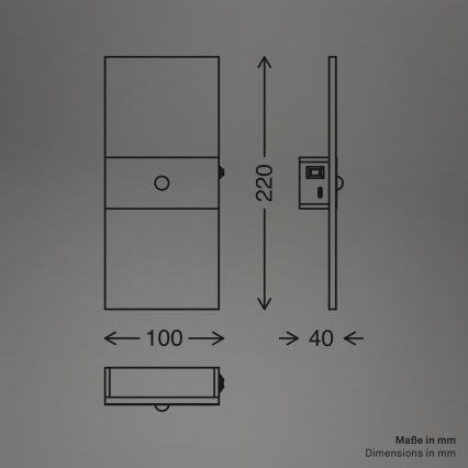 Briloner 3888012 - Wiederaufladbare LED-Wandleuchte mit Bewegungs- und Dämmerungssensor AURA LED/2,5W/5V 1800 mAh mattchrom