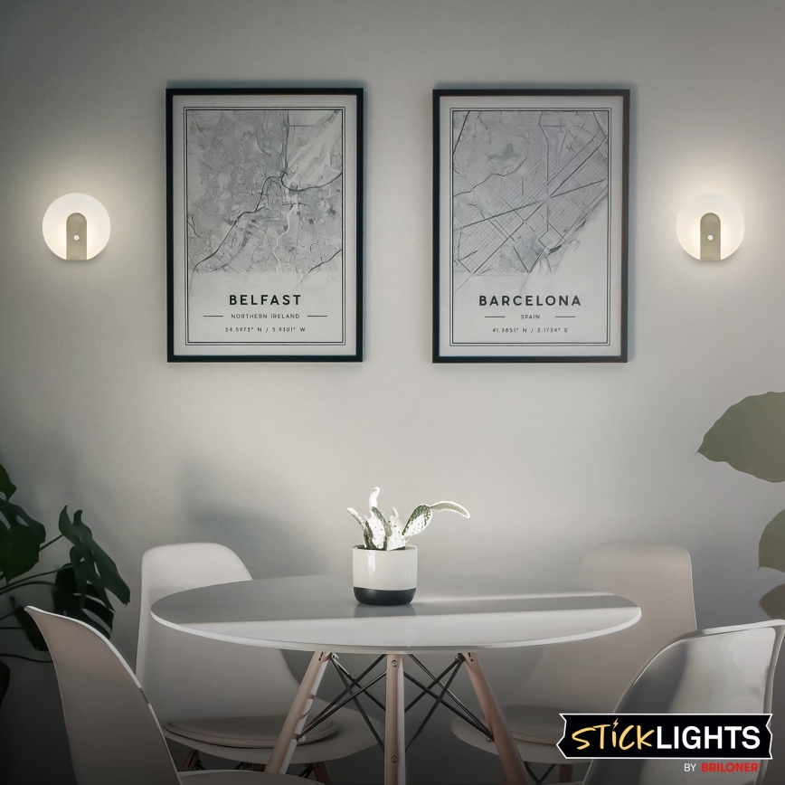 Briloner 3889012 - LED wiederaufladbare Wandleuchte mit Bewegungs- und Dämmerungssensor TARO LED/2,5W/5V 1800 mAh mattchrom