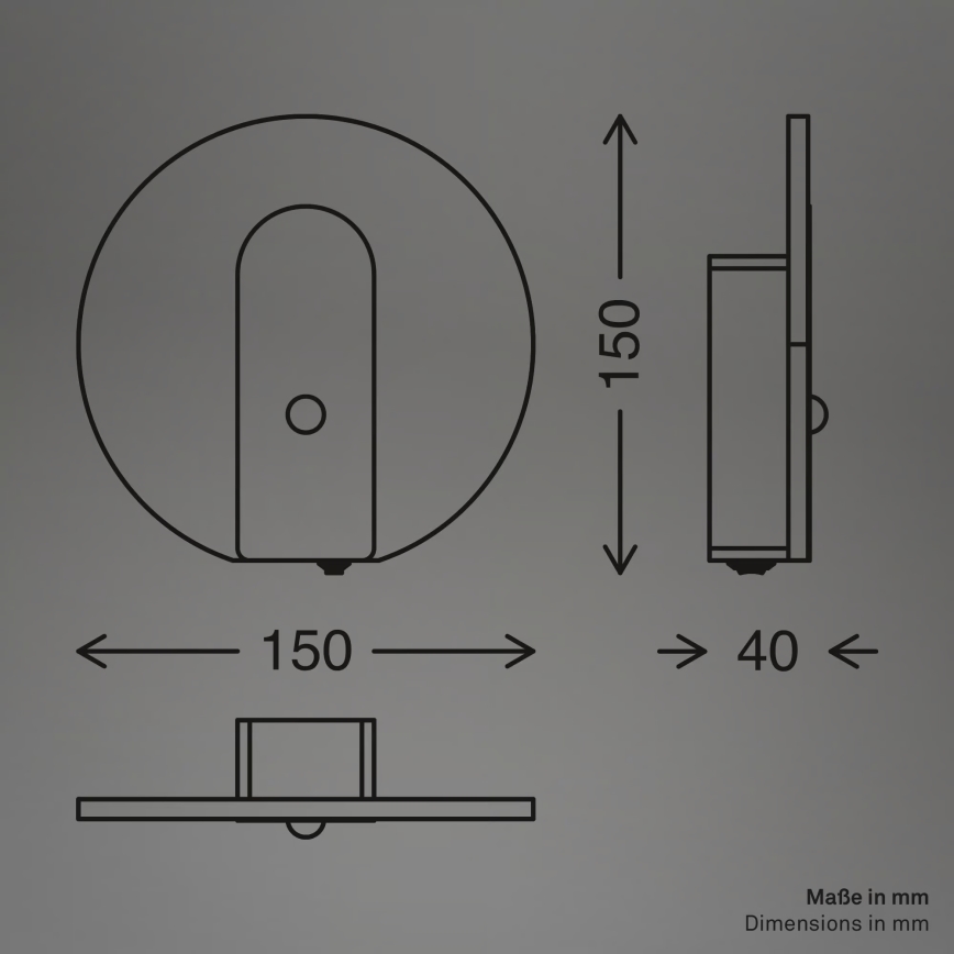 Briloner 3889015 - Wiederaufladbare LED-Wandleuchte TARO mit Bewegungs- und Dämmerungssensor LED/2,5W/5V 1800 mAh schwarz