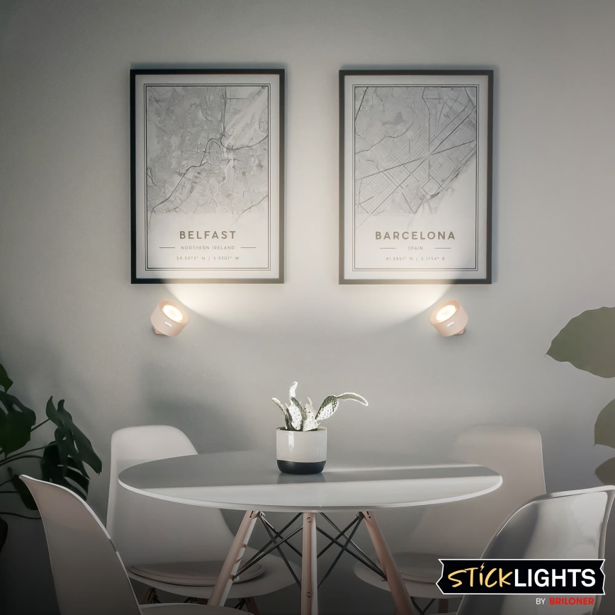 Briloner 3896011 - TARI LED Wandleuchte, dimmbar, wiederaufladbar, 1,6W/5V, 1500 mAh, beige