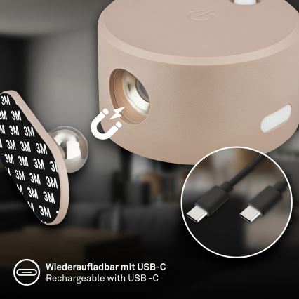 Briloner 3896011 - TARI LED Wandleuchte, dimmbar, wiederaufladbar, 1,6W/5V, 1500 mAh, beige