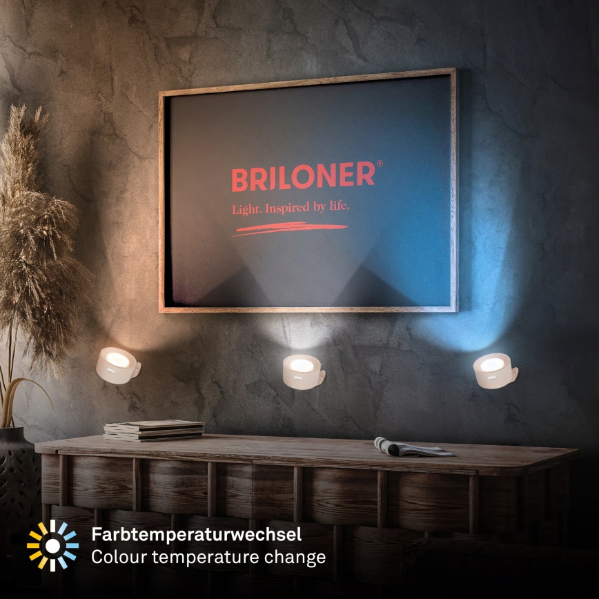 Briloner 3896011 - TARI LED Wandleuchte, dimmbar, wiederaufladbar, 1,6W/5V, 1500 mAh, beige