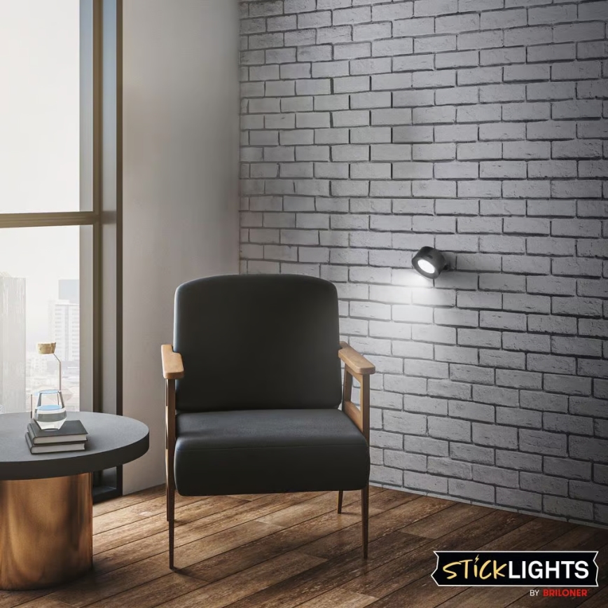 Briloner 3896015 - LED-dimmbare, wiederaufladbare Wandleuchte TARI LED/1,6W/5V 1500 mAh schwarz