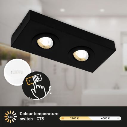 Briloner 3996025 - LED-Strahler CTS 2xLED/4W/230V 2700/4000K schwarz