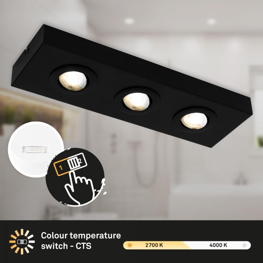 Briloner 3996035 - LED-Strahler CTS 3xLED/4W/230V 2700/4000K schwarz