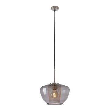 Briloner 4016-014 - Pendelleuchte mit Kabelaufhängung SEVENTIES 1xE27/40W/230V rauchgrau
