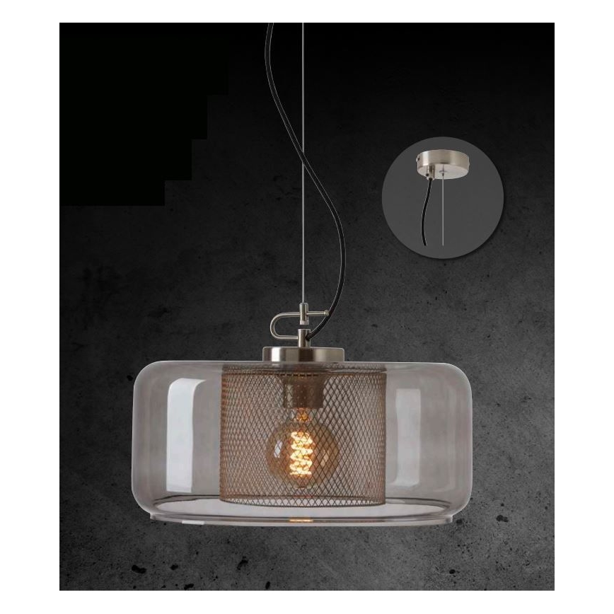 Briloner 4018-014 - Hängeleuchte an Schnur SEVENTIES 1xE27/40W/230V klar