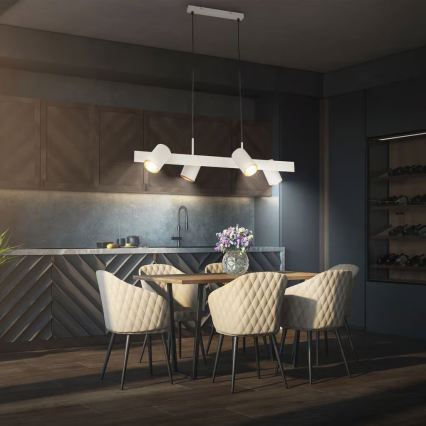 Briloner 4058044 - Pendelleuchte an Kabel ERA 4xGU10/10W/230V cremefarben