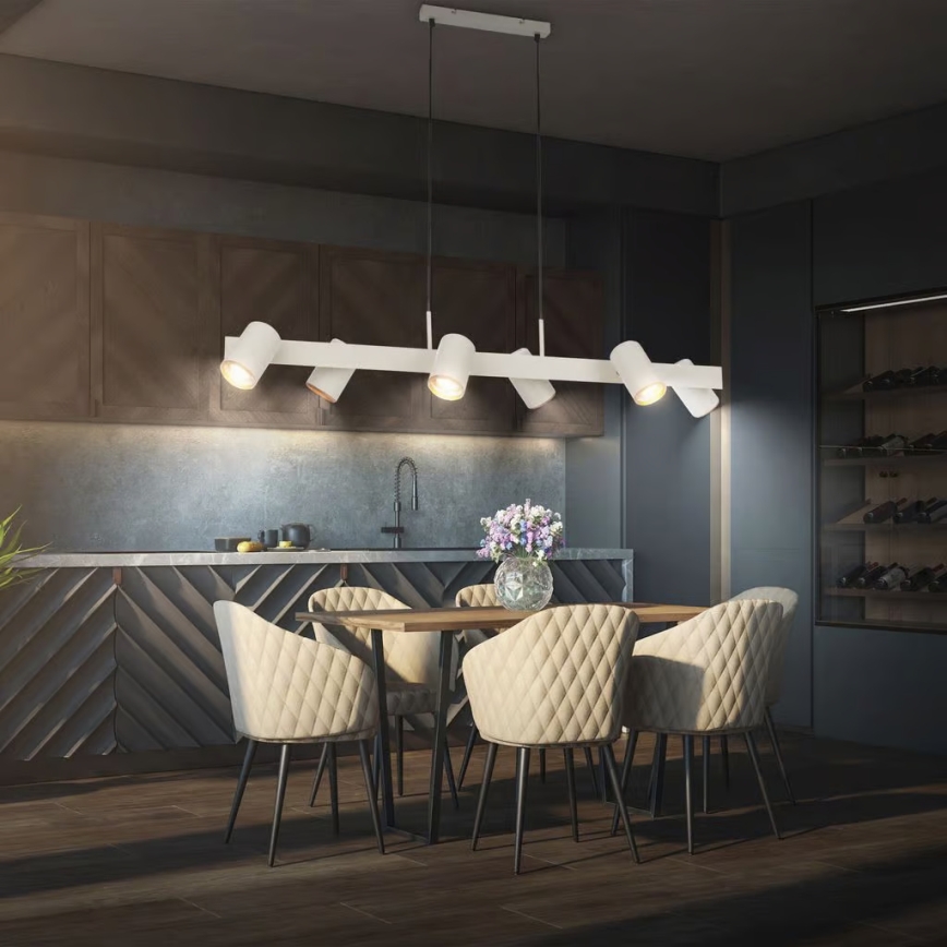 Briloner 4058064 - Seilpendelleuchte ERA 6xGU10/10W/230V cremefarben