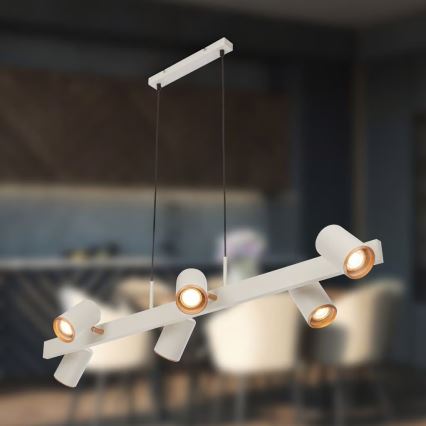 Briloner 4058064 - Seilpendelleuchte ERA 6xGU10/10W/230V cremefarben