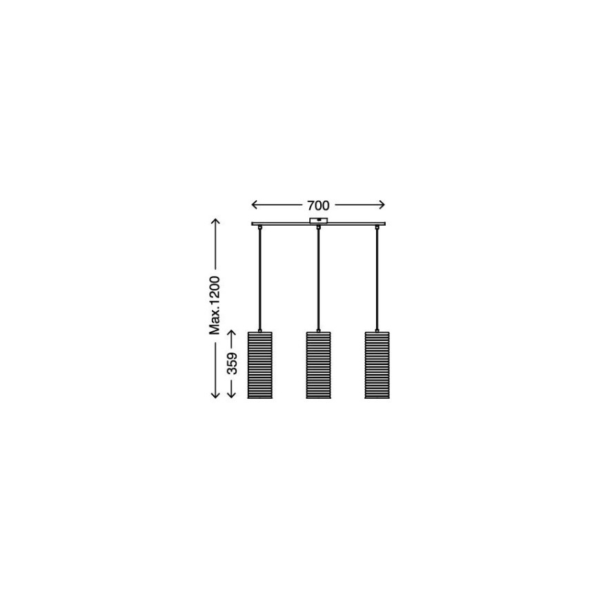 Briloner 4313-038 - Hängeleuchte 3xE27/60W/230V