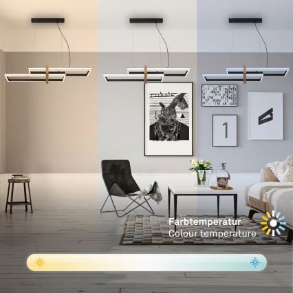Briloner 4768015 - LED-dimmbare Pendelleuchte mit Seilabhängung LED/44W/230V 2700-6500K + Fernbedienung