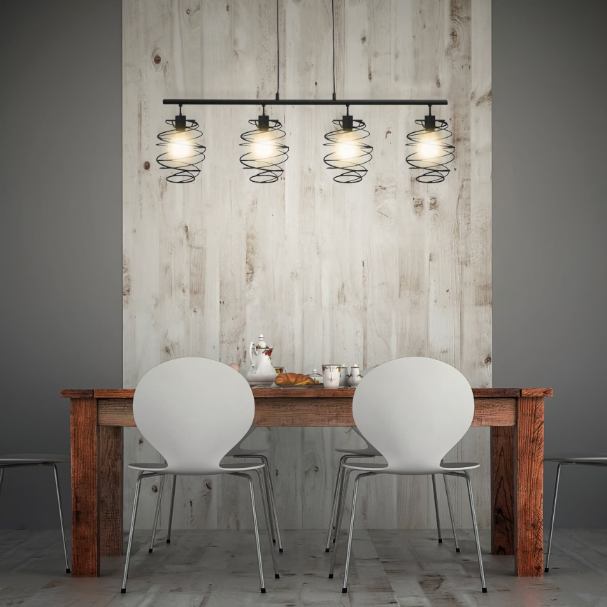 Briloner 4871-045 - Pendelleuchte mit Kabelaufhängung, 4xE27/60W/230V