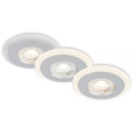 Briloner 7039034 - 3er-Set LED-Einbauleuchten für Badezimmer, 5W, 230V, IP44, mattchrom