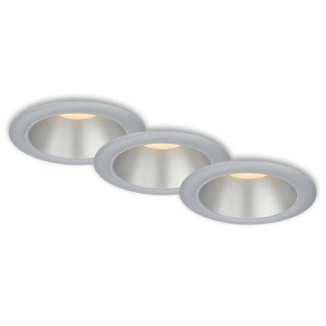 Briloner 7041-034 - SET 3x LED-Einbauleuchte für Badezimmer LED/4,9W/230V IP44 silbern