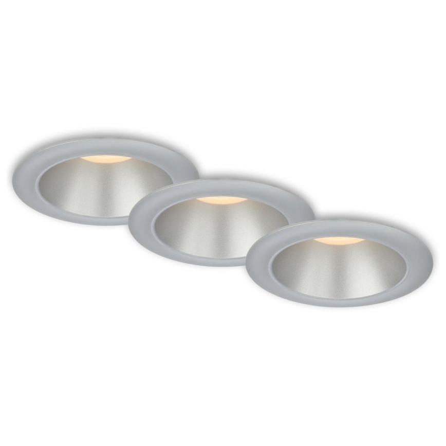 Briloner 7041-034 - SET 3x LED-Einbauleuchte für Badezimmer LED/4,9W/230V IP44 silbern