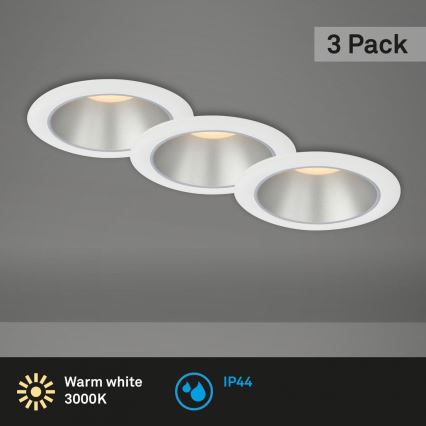 Briloner 7041-036 - SET 3x LED-Einbauleuchte für Badezimmer LED/4,9W/230V IP44 weiß