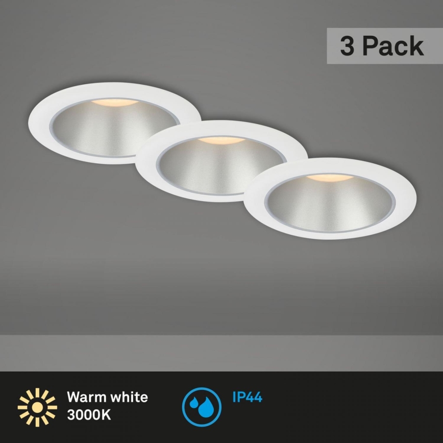 Briloner 7041-036 - SET 3x LED-Einbauleuchte für Badezimmer LED/4,9W/230V IP44 weiß