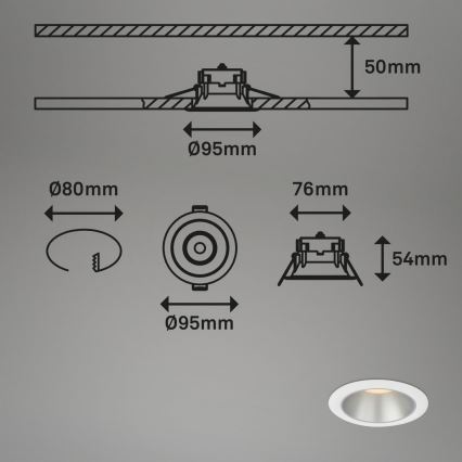 Briloner 7041-036 - SET 3x LED-Einbauleuchte für Badezimmer LED/4,9W/230V IP44 weiß